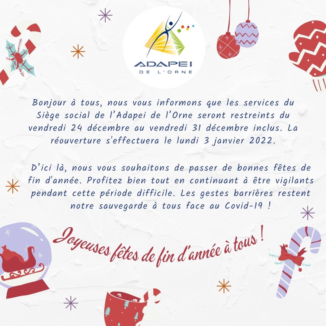 L’ADAPEI DE L’ORNE VOUS SOUHAITE UN JOYEUX NOËL !