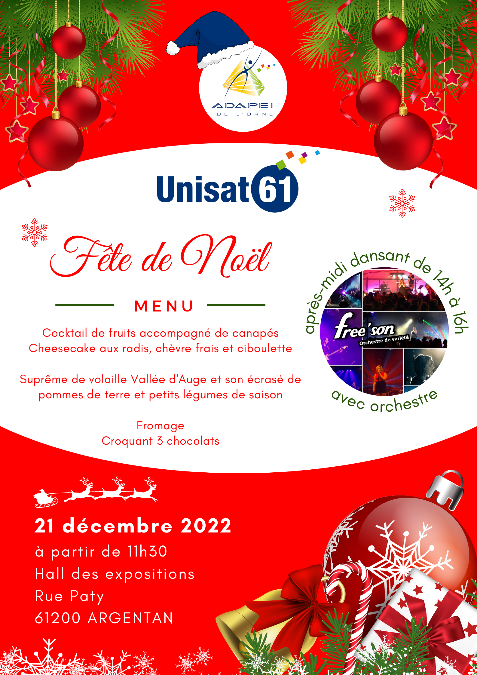 Grand rassemblement de Noël pour UNISAT 61 au Hall des Expositions à Argentan le 21 décembre 2022