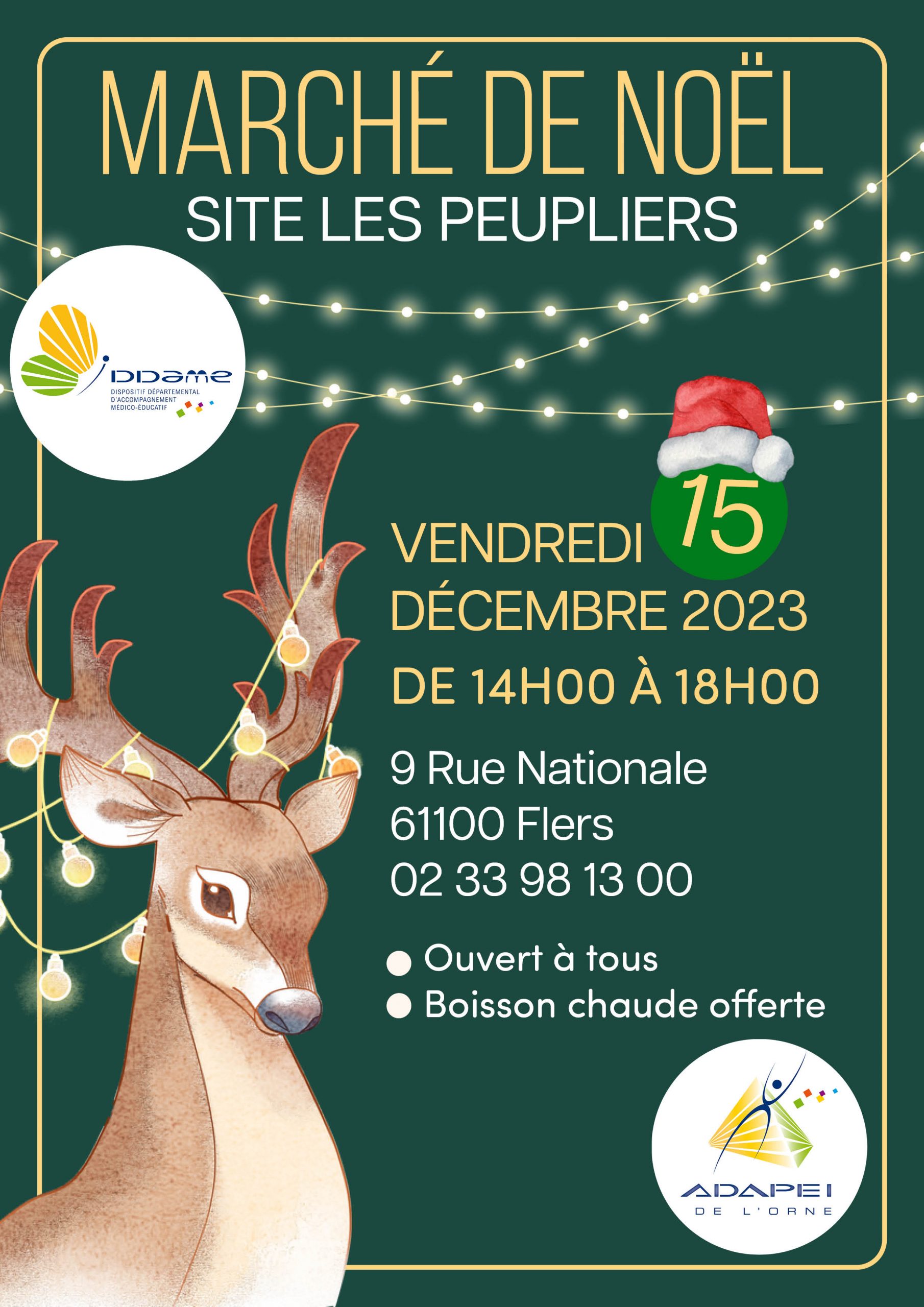 Le 15 décembre, à Flers, le DDAME site Les Peupliers vous invite à son marché de Noël