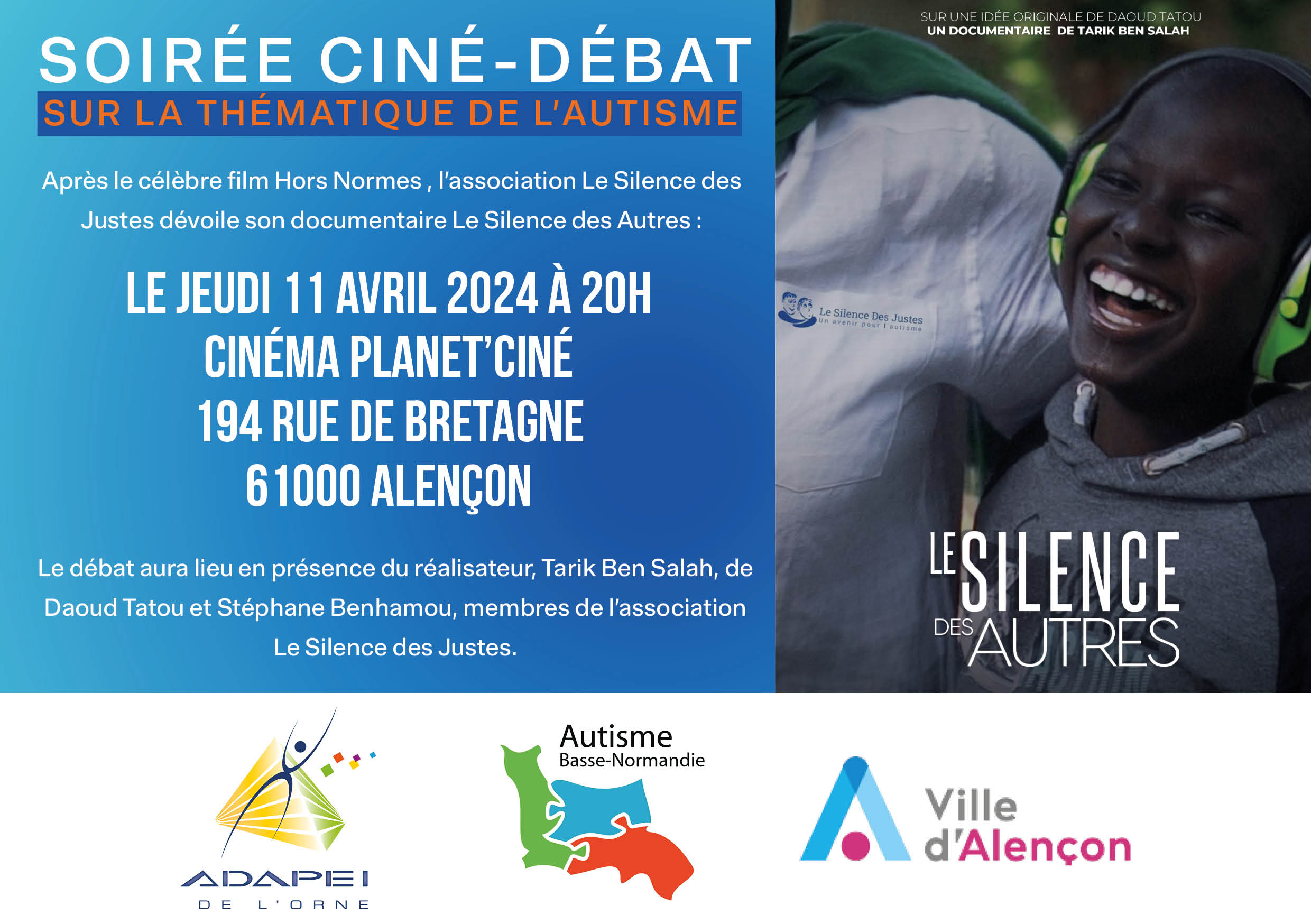 SAVE THE DATE : ciné-débat  Le silence des Autres, le jeudi 11 avril à 20h00 à Alençon